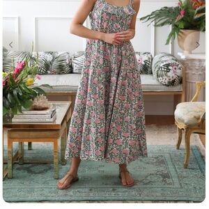 Mille Maui Floral Maxi Dress in Pink and Green